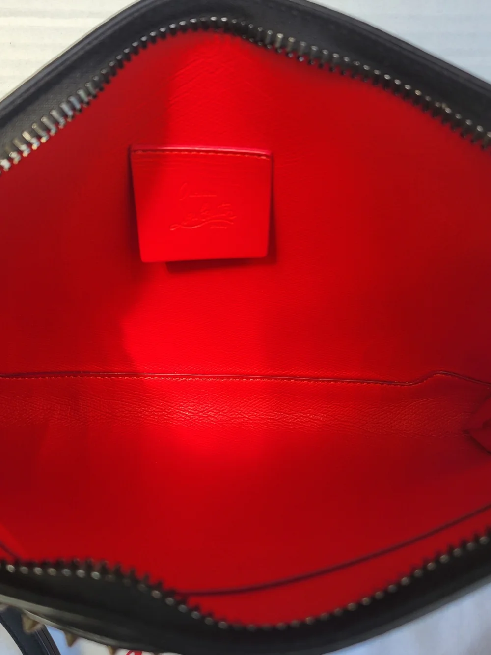 Christian Louboutin Black Studded Leather Crossbody/Clutch "'AUTHENTIC" - Picture 13 of 14